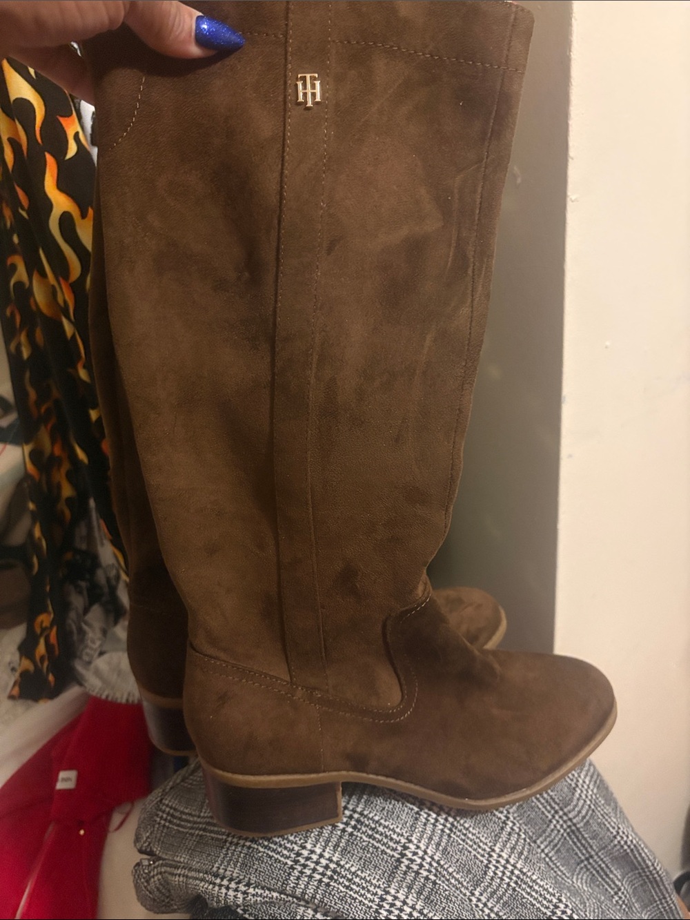 Tommy Hilfiger Chestnut Suede Knee Boots